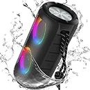 Oraolo Bluetooth Speaker, Portable Speaker with 24W Loud Stereo Sound, RGB Lights, 24H Playtime, AUX-in, Bluetooth 5.3, IPX6 Waterproof Speakers Bluetooth Wireless for Outdoor Beach Camping