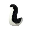 Furryvalley Fursuit Tail Fur Partial Furry Tail for Cosplay Party Costume for Kids Adults (Pure Black&White)