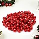 Lazybeee Red Christmas Ball Ornaments 1.18" 24 Pcs Christmas Tree Decorations Shatterproof Hanging Christmas Small Colorful Ornament Balls for Holiday Party Wreath Tabletop Xmas Tree Décor (3 Cm)
