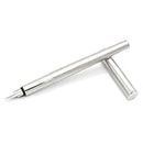 BUZZ COOL Silver Chrome Metal Body Fountain Ink Pen With Refill Converter Fine Nib 0.5mm For Smooth Writing
