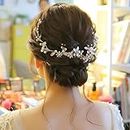 Wedding Hair Accessories for Brides & Bridesmaids, Rose Gold Leaf Bead Headpieces Clip Crystal Bridal Headdress Flower Accessories, Bridal Hair Accessories Gold
