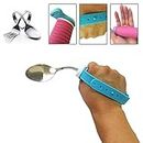 MHKGIOA Adaptive Spoon for Hand Tremor - 360° Rotatable Curved Spoon with Non-Slip Handle & Hand Strap for Elderly & Parkinsons Patients