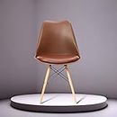 Bhumika Overseas Eames Replica Nordan DSW Stylish Modern Furniture Plastic Chairs with Cushion Brown Color