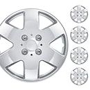 BDK KT-978-15 Silver 15 Inch Hubcaps Wheel Protection-4 Lug Nuts, OEM Replica Replacement Hub Cap Covers, Easy Installation, Total 4 Pieces (2 Front 2 Rear)