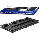 OUTLETISSIMO® BASE VERTICALE VERTICAL STAND PS4 SLIM RICARICA CONTROLLER VENTOLA PLAYSTATION 4 in 1