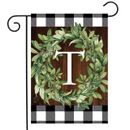 Wreath Monogram T Garden Flag