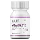 INLIFE Vitamin B12 with B1, B5, B6, Alpha Lipoic Acid ALA, Folic Acid, Inositol Supplements - 60 Tablets (Pack of 1, 60)