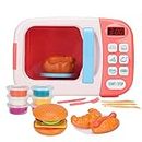 Super-Life - Set da cucina per microonde, per bambini, con finto cibo finto, giocattolo ideale per bambini dai 3 anni in su, griglie e ragazzi (rosa)