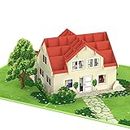 papercrush® Pop-Up Karte Haus mit Garten [NEU!] - 3D Glückwunschkarte zum Richtfest, Geldgeschenk zum Hausbau, Hauskauf oder Einzug ins neue Eigenheim, Abschiedskarte zum Umzug für Nachbarn