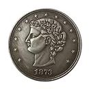 XLSDZDCX Moneta commemorativa di Artigianato Antico Americano 1873 Vecchio Dollaro d'Argento Regalo Rotondo in Argento