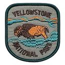 Yellowstone National Park Patch - Bison Buffalo in einem Feld (Eisen auf) Applique Souvenir Zubehör