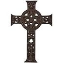 Juvale Wrought Iron Celtic Cross for Wall Decor, Rustic Outdoor Cross for Home, Easter, Medieval Cross for Christian and Religious Art Lovers, Dark Bronze- 11.5x7.7x0.5 inch