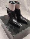 100% Authentic Cesare Paciotti 65804 women's shoes black leather ankle boots S 8