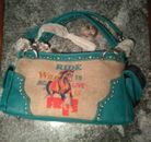 Montana west teal handbag. "Ride wild to live and be free"