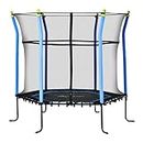 Soozier 63" Kids Trampoline Mini Indoor/Outdoor Bouncer Jumper with Enclosure Net Elastic Thick Padded Pole Gift for Child Toddler Age 3-10 Years Old Blue