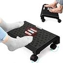 Cloyster Footrest Office Desk Footrest - Footrest for Gaming Chair Office Footstool 360° Rotatable Movable Footrest Massager & 4 Pulleys (Rolling)