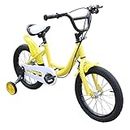 DGKLNDSY Kinderfahrrad 16 Zoll Jungen Mädchen Fahrrad Kinderrad Fahrrad Spielrad mit Stützräder 5-8 Jahre altes Kinder-Laufauto (Gelb)
