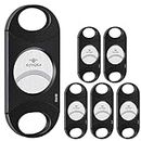 roygra Cigar Cutter, Ultra Large 80 Ring Fit All Cigar Sizes, Guillotine Double Blade - 6 Pack
