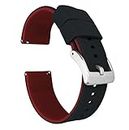 23mm Black/Crimson Red - BARTON Elite Silicone Watch Bands - Quick Release - Choose Strap Color & Width