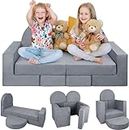 Babenest 7PCS Kids Play Couch, Modular Toddler Foam Sofa for Teens, Child Nugget Couch Furniture for Playroom Bedroom, Sectional Sofa Gift for Imaginative Boys and Girls