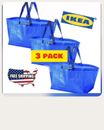 IKEA Shopping Bag Blue Large Sturdy Laundry Grocery  - 3 Pack - FAST FREE SHIP!!