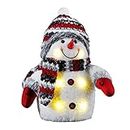 Bambelaa!. pupazzo di neve a LED, decorazione natalizia, illuminazione interna, 26 cm, funzionamento a batteria, illuminazione natalizia, rosso
