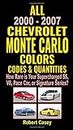 All 2000-2007 Chevrolet Monte Carlo Colors, Codes & Quantities: How Rare is Your Supercharged SS, V8, Pace Car, or Signature Series?