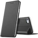 ELICA PU Leather Wallet Case Kickstand | TPU Inside | Magnetic Closure | Full Body Protection Flip Cover for iPhone 6 - Black
