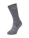 SEALSKINZ Unisex Waterproof All Weather Mid Length Sock, Navy Blue/Grey Marl, Medium
