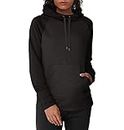 Hanes womens Sport Performance Fleece Pullover Hoodie Hoody, Black Solid/Black Heather, Medium US