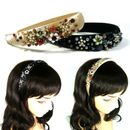 Mother of Pearl Crystal Stone Beads Headpiece Satin Headband Sewing Hairband New