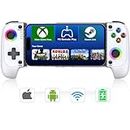 Mobile Gaming Controller for Iphone/Android with Case Support, Wireless Phone Controller with Hall Effect Joysticks, RGB -Play Call of Duty, Genshin Impact, Minecraft, Roblox, Steam Link, Xbox Cloud
