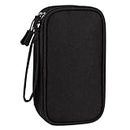 HCFGS Travel Cable Organiser Bag Portable Electronics Accessories Organizer 3 Layers Pouch Water-Resistant Carry Case All-in-One Gadget Storage Bag (Black)