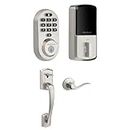 Kwikset Halo Keypad Wi-Fi Smart Door Lock with Prescott Entry Handleset and Lever, Electronic Deadbolt, No Hub Required App Remote Control, Satin Nickel