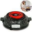 ORBON Round 1000 Watts Electric Coil Cooking Stove | Hookah Coal Burner | Electric Cooking Heater | Induction Cooktop | G Coil Hot Plate Cooking Stove | Works With All Metal Cookwares (Vitreous Black)