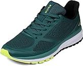 WHITIN Mens Running Trainers Lace up Walking Tennis Shoes Size 10 UK Green Antislip Gym Sports Mans Lace up Athletic Sport Casual Sneakers EU 45