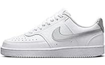 Nike Damen Court Vision Lo Nn Walking-Schuh, White/Metallic Silver-White, 39 EU