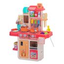 Kids Kitchen Playset Pretend Cooking Play Toy w/Light,Music, 42 Piece Accessorie