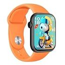 Time Up Kids Smart Watch Cartoon Dial Compatible Android Phones, Bluetooth Call,Music Speaker Touchscreen Fiteness Tracker for Boys & Girls-Solid-Snoop-X (Orange)