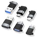 AreMe USB C Adapter (6 Pack), Micro USB Male to USB C Female, USB 3.0 Male to USB C Female, USB Type-C Male to USB 3.0 Female Converter Connector