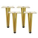 Sydien 4Pcs 150mm Golden Metal Furniture Straight Legs Hardware for Sofa Legs Coffee Table Legs
