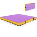 4'x4'x4" Bi-Folding Gymnastic Tumbling Mat W/Handles Home Gym Yoga MMA Purple