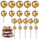 20 Stück Tortendeko Kugeln Gold Mini Ballon Torten Deko Geburtstagskuchen Cake Topper DIY Schaumstoffkugeln für Valentinstag Hochzeit Geburtstagsfeier