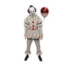 AMSCR Pennywise - Costume da uomo da clown, per adulti e adulti, motivo: circo, orrore di Halloween, petto: 101,6 cm