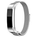 AWSMORE Metal Bands Compatible with Fitbit Alta & Fitbit Alta HR, Stainless Steel Mesh Magnetic Band Replacement Accessories Bracelet Strap for Fit bit Alta Women Men, (Silver)