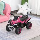 Aosom No Power Ride on Car for 4 Wheel Foot-to-Floor Sliding Walking Push Along ATV Toy for 18-36 Months Plastic in Pink | 17.25 H x 15 W in | Wayfair
