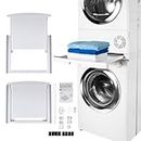 CARE + PROTECT Universal Stacking Kit with Sliding Shelf for Washing Machines and Tumble Dryers, Suitable for Washing Machines with Depth 47-62 cm, Space-Saving, Easy to Install, White, Rounded Top