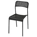 Ikea ADDE Chair Black Indoor/Outdoor Back Rest (Steel & Polypropylene Plastic, Pack of 3)