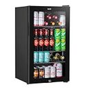Baridi 85L Under Counter Drinks/Beer & Wine Cooler Fridge with Light, Black - DH13