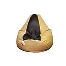 LAZYBAG Bean Bag Chair, Furniture for Kids. XXL Bean Bag Cover, Playing Video Games or Relaxing, for classrooms, daycares, Libraries or Work from Home (Beige and Dark Brown - 2XL Size)